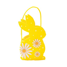 Décoration de Pâques : Sac à main de rangement avec trois lapins, adorable sac à bonbons en forme de lapin pour les fêtes et décorations de