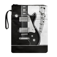 Gitaar Muziek Patroon 1 stuk Ritstasje met Vakje voor Boeken, Opberg- en Draagtas, Waterdicht voor Vrienden, Boekentas