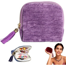 Estojo de viagem dobrável para joias, modelo 2026, com bolso com zíper – Bolsa compacta e portátil para colares, pulseiras e pedras preciosas