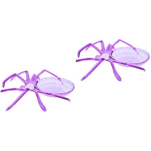 2Pcs Plastic Fruit Trays Violet Spider Shaped Dessert Plates 2