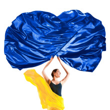 Bandiere di adorazione da 55" per danze e chiese, bandiere di lode per la danza di adorazione, bandiera in chiffon simile alla seta con aste