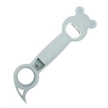 Multi-Purpose 4-in-1 Bottle & Can Opener, Blue, Compatible with Standard Cans & Bottles