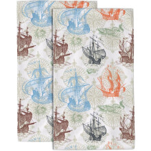 Toalhas de mão vintage com estampa de veleiro, conjunto de 2, macias e absorventes, perfeitas para banheiro, cozinha, ioga e decoração de casa.