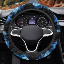 Rose Steering Wheel Cover for Women 15 inch Blue Waterproof