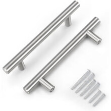 Confezione da 60 maniglie rotonde da 4" per mobili da cucina, pomelli per cassetti in nichel spazzolato, pomelli per cassetti in acciaio inossidabile