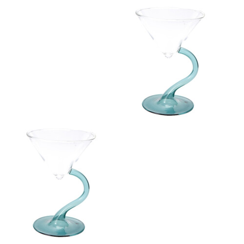 2 Pack Goblet Lovers Clear Drinking Glasses Cocktail Transparent Cup 2