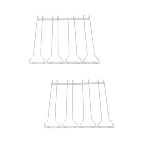 2Pcs Lightweight Silver Stainless Steel Hanging Cup Storage Bracket 2