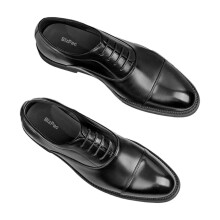 Zapatos de cuero para hombre, sin cordones, negros, acolchados y cómodos.