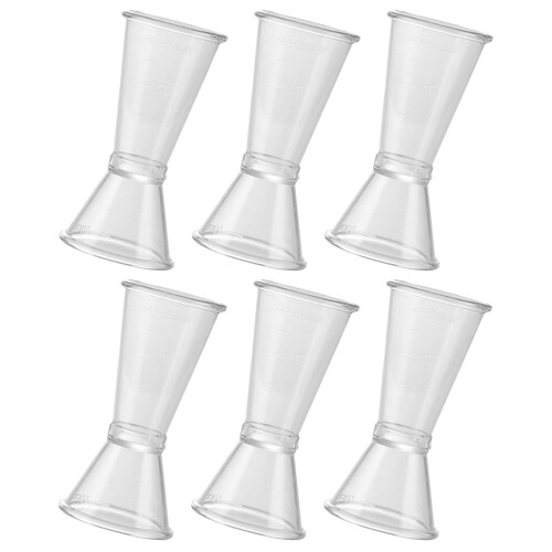 12Pcs Reusable Reusable Double Jigger Bar Measuring Cups Clear Cocktail Tools 2