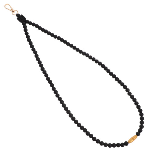 4Pcs Comfortable Black Silicone Phone Lanyards Beaded Anti-Lost Chains 1