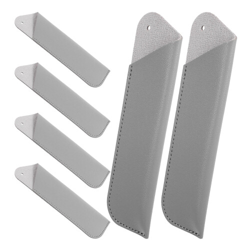 12Pcs PU Pen Sleeves Grey Pen Storage Pouch for Home Use 2