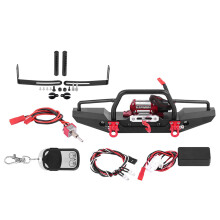 Voorbumper voor RC-voertuig, eenvoudig te installeren, slagvast, corrosiebestendig, hoogwaardig materiaal, LED-verlichting, compatibel met Traxxas