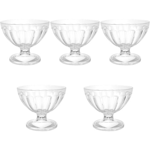 5Pièces Bols À Glace Transparent Pieds 1