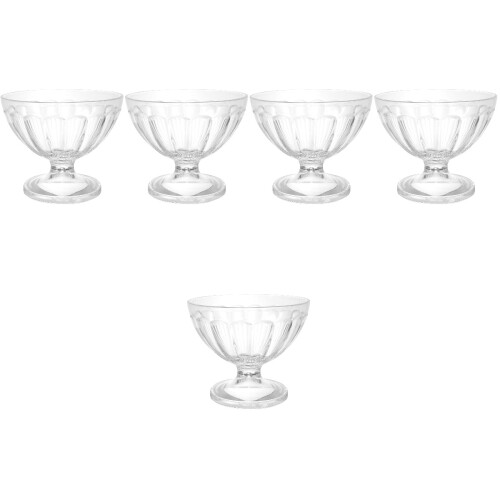5Pièces Bols À Glace Transparent Pieds 2