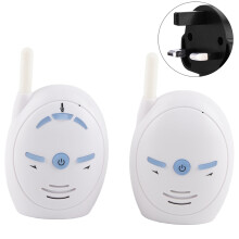Bærbar foreldreenhet, babymonitor med innebygd oppladbart batteri, lang rekkevidde, 2-veis tale, LCD-skjerm, temperatursensor, lydvarsler,