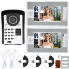 Övervakning Lås upp Videoporttelefonsystem Med IR Nattseende Regntät Design 7-tums LCD-skärm För Lägenhet Hemmakontor Dubbelvägs Porttelefon