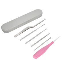 Dental Cleaning Tool Tartar Removal Kit with LED Light Includes Anti Slip Handle Design and Ear Picks Forceps Storage Box