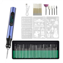 Stylo à Graver Électrique, Outil de Gravure Rechargeable par USB, Graveur Rotatif Portable pour la Gravure de Bijoux, Bois, Verre et Pierre