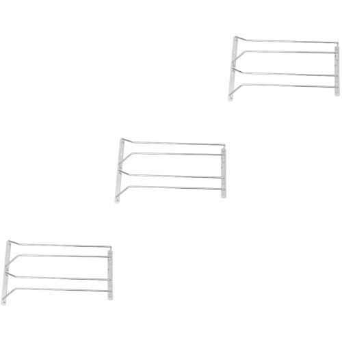 3Pcs Lightweight Stainless Glass Holder Silver Kitchen Storage Rack 2