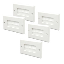 Paquet de 5 Plaques Murales à Brosse pour Passage de Câbles, Cache-Câbles Simple pour Câbles Basse Tension, Gestion des Câbles