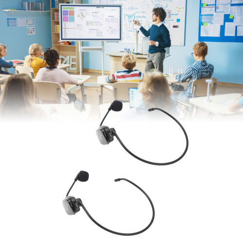 Wireless Microphone Headset, 2.4G Noise Reduction, 12H Use, Rechargeable