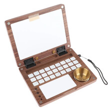 Foldable Wooden Watercolor Paint Box with Strap for Outdoor Sketching