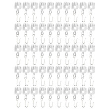 Ensemble de 100 Roulettes et Crochets pour Tringle à Rideaux de Plafond - 50 Roulettes Lisses et 50 Crochets Métalliques en S