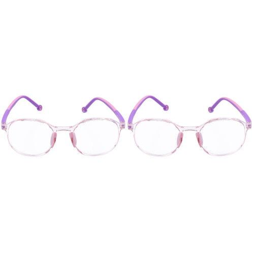 2Pcs Blue Light Glasses Kids Pink Lightweight Computer Gaming 1