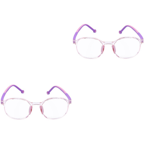 2Pcs Blue Light Glasses Kids Pink Lightweight Computer Gaming 2