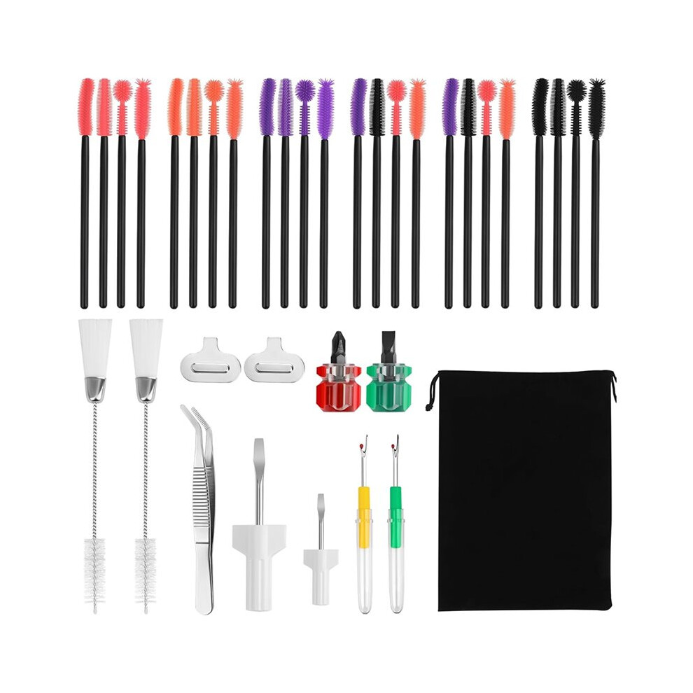 36 Pcs Sewing Machine Cleaning Kit Including Silicone Dense Hair Cleaning Brush, Tweezers, 2-Headed Brush, Screwdriver 6033420734303