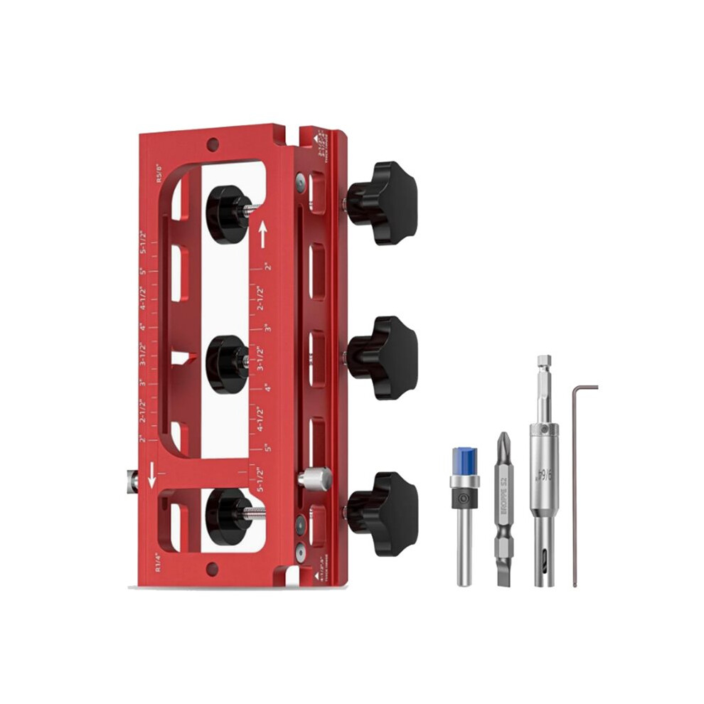 Door Hinge Jig, Aluminum Alloy Door Hinge Router Template, Adjustable Door Mortiser Fits Door Hinges 4712668879091