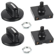 2 Stück Universeller 4-Positionen-Drehschalter mit 3 Geschwindigkeitsstufen und Drehknopf für Heizgeräte und Ventilatoren, 13 A-125 V/10 A-250 V