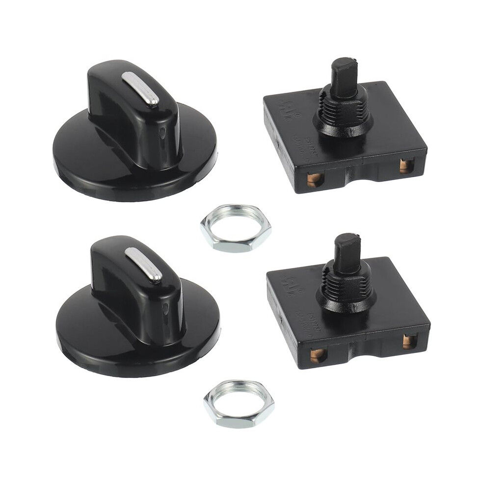 2Pcs Universal 4-Position 3-Speed Rotary With Knob For Heaters And Fans, 13A-125V/10A-250V 6031618663305