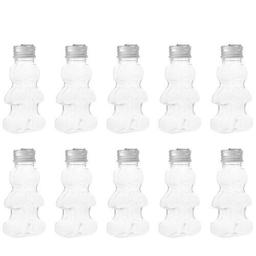 30Pcs Silver Refillable Gingerbread Man Beverage Bottles for Xmas 1