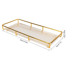 Gold Bathroom Tray Stainless Steel Acrylic