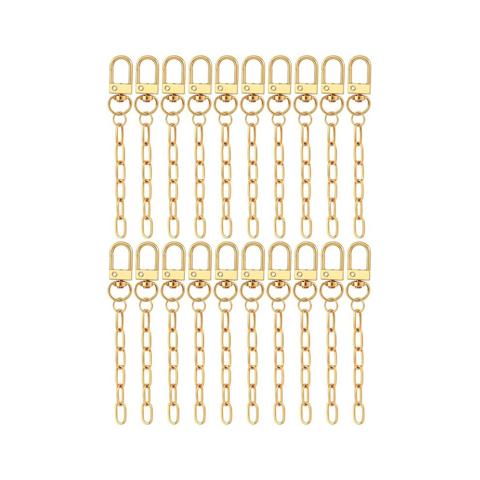 20 Keychain Making Kit,Key Ring Swivel Snap Hook Chains,Extender Keychain Bag Charm Kits For Diy Crafts Jewelry Making 6031090191891