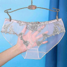 (M,pink)1PC No Show Transparent Lace Panties for Women, Mesh See Through Lingerie Briefs, Invisible Underwear, Sexy Knickers 2025