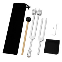 528 Hz Stimmgabeln für Heilungschakra-Set OM136,1 Hz Zur Reparatur Von Klangheilungsinstrumenten mit Stimmgabelhalter A