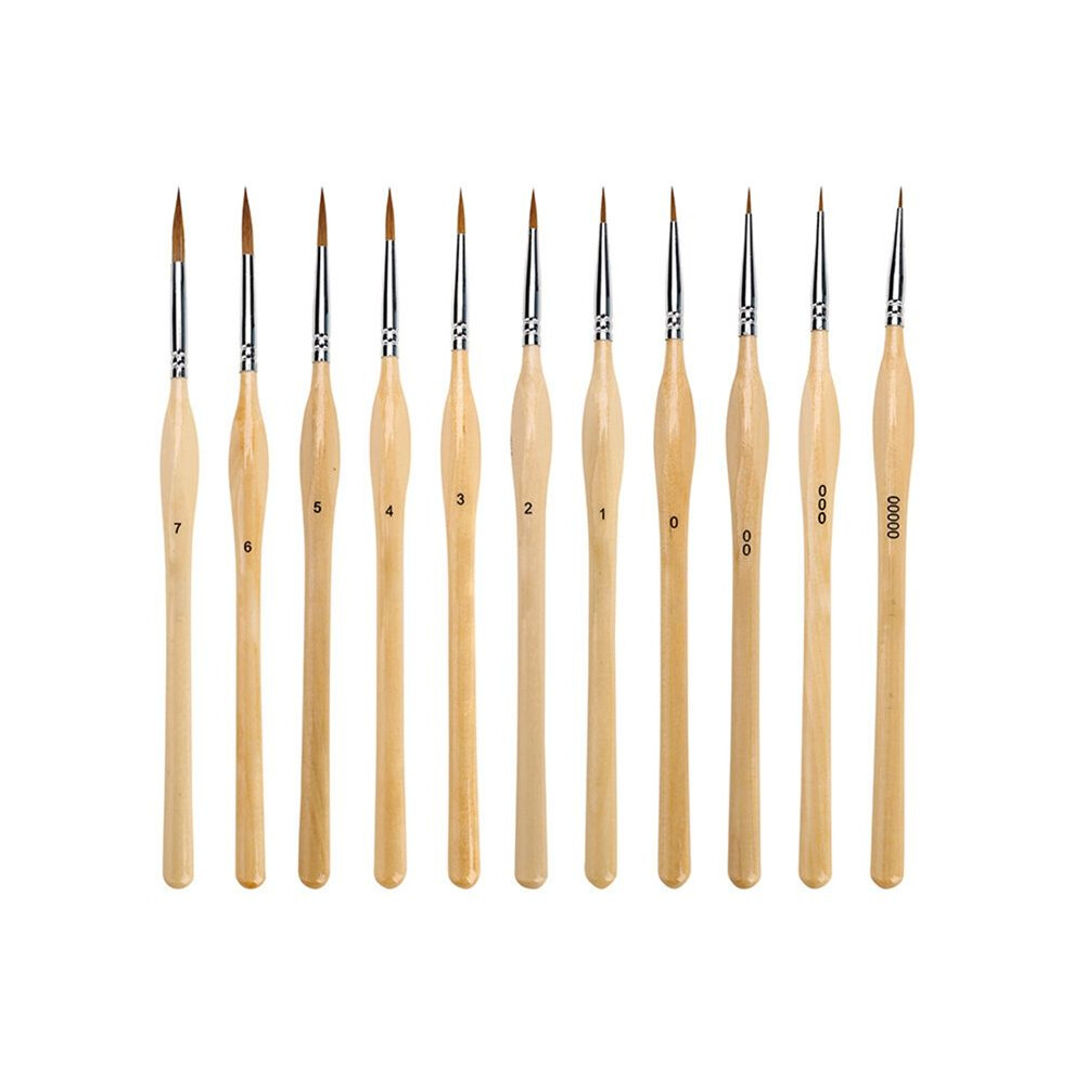 11Pcs Paint Brush Set, Miniature Detail Brush For Oil, Acrylic, Watercolor And Gouache, Nylon Hair Paint Brush 4711675122121