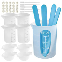 Kit D'Outils de Tasses à Mesurer en RéSine Bols en Silicone AntiadhéSifs pour Gobelet de MéLange en Silicone RéUtilisable en RéSine éPoxy avec