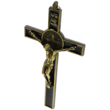 Golden Vintage Wall Cross for Home Decor Zinc Alloy 12.5