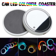 Car LED Cup Holder Lights 7-Color USB Rechargeable