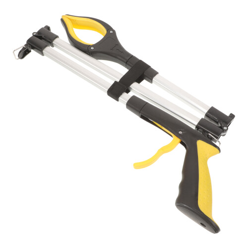 2Pcs Reusable Yellow Trash Picker Grabber Foldable Aluminum Tool 1