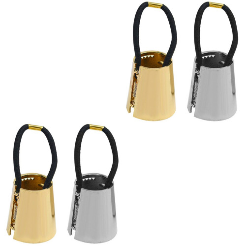 4Stk Metall Haarbänder Ponytail Holder Elastische Haargummis Bunt 1