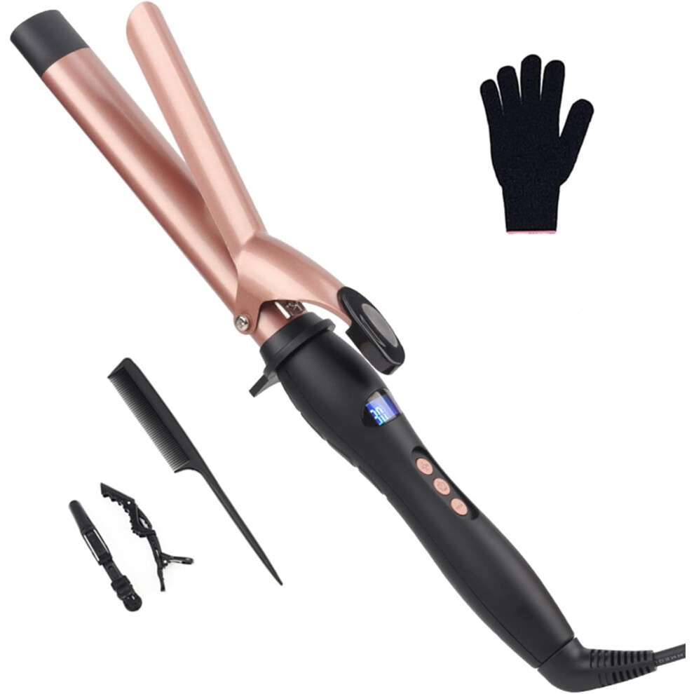 1.26" Ceramic Hair Curling Wand, Adjustable Temp, Dual Voltage, Auto Shut-Off, Compatible with All Hair Types