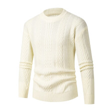 Mens Sweater Winter Crewneck Sweater Men's Loose Top Solid Color All Matching Casual Sweater