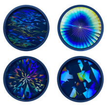 Múnla Silicone Roisín Eapocsa Solas agus Scáth Holografach DIY, Tráidire Stórála, Déanamh Seodra, Múnla Coaster Calóg Sneachta Nollag