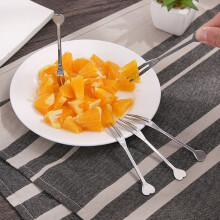 20 tenedores pequeños para fruta con forma de corazón, mini tenedores para aperitivos, color plata.