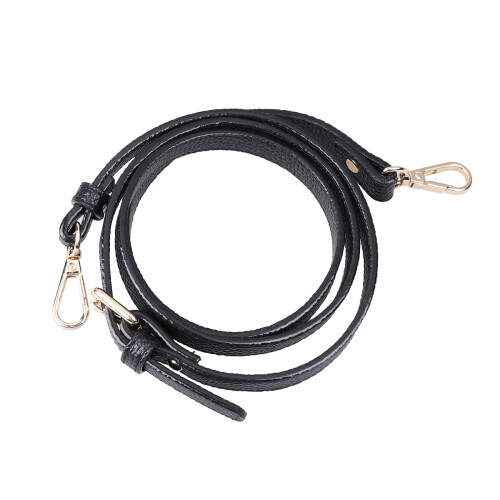 2Pcs Adjustable PU Shoulder Bag Strap Black Golden Durable Replacement 1