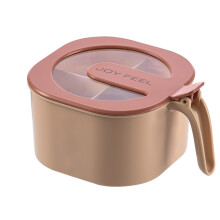 Four Spoons Seasoning Box with Transparent Lid, Pink Stainless Steel Bowl – Compatible with Kitchen Storage